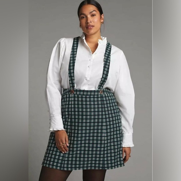 New with Tags Anthropologie Maeve Plaid Pinafore Skirt - Picture 4 of 7